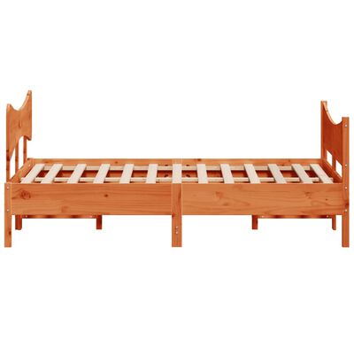 vidaXL Cadre de lit avec tête de lit cire marron 140x190cm bois de pin