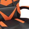 vidaXL Chaise de jeu avec repose-pied Noir et orange Similicuir