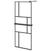 vidaXL Paroi de douche avec &eacute;tag&egrave;re Noir 80x195 cm Verre ESG&Aluminium