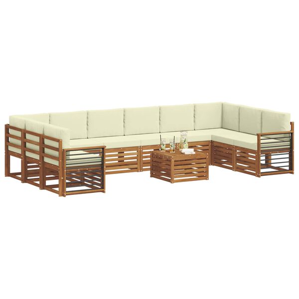 vidaXL Ensembles de canap&eacute;s avec coussin 11 pcs Naturel et Cr&egrave;me