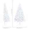 vidaXL Demi-arbre de No&euml;l artificiel pr&eacute;-&eacute;clair&eacute; et boules blanc 120cm