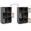 vidaXL Buffet haut Gris 74x35x117 cm Bois massif de pin