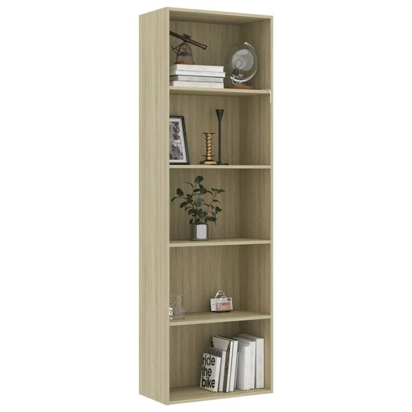 vidaXL Biblioth&egrave;que &agrave; 5 niveaux ch&ecirc;ne sonoma bois d&rsquo;ing&eacute;nierie