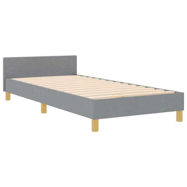 vidaXL Cadre de lit avec t&ecirc;te de lit Gris clair 90 x 200 cm tissu