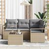vidaXL Ensemble de Canap&eacute;s 5 pcs Beige et Gris clair polyrotin