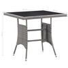 vidaXL Table de jardin gris 80x80x74 cm r&eacute;sine tress&eacute;e