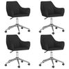 vidaXL Chaises pivotantes &agrave; manger lot de 4 Noir Tissu
