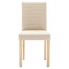 vidaXL Chaises &agrave; manger lot de 2 cr&egrave;me tissu