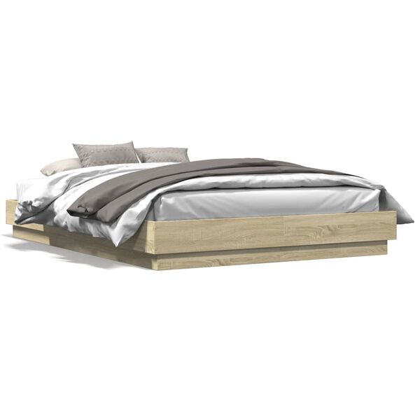 vidaXL Cadre de lit sans matelas ch&ecirc;ne sonoma 120x200 cm