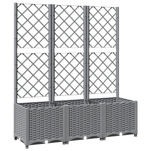 vidaXL Jardini&egrave;re avec treillis Gris clair 120x40x136 cm PP