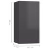 vidaXL Ensemble de meubles TV 8 pcs Gris brillant Bois d'ing&eacute;nierie