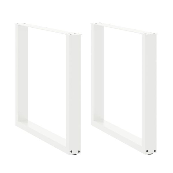 vidaXL Pieds de table à manger en U 2 pièces Blanc 90 x (72-73) cm Acier