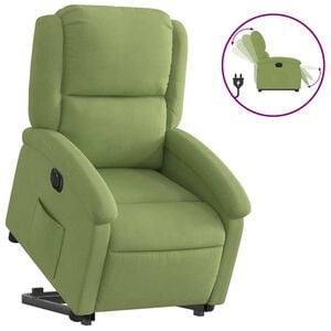 vidaXL Fauteuil inclinable &eacute;lectrique vert clair velours