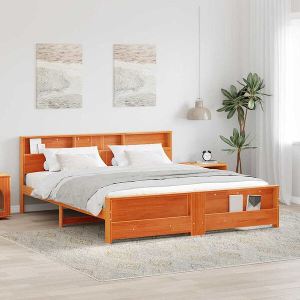 vidaXL Cadre de lit Brun cire 180 x 200 cm Bois d'ing&eacute;nierie