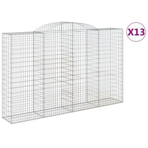 vidaXL Paniers &agrave; gabions arqu&eacute;s 13 pcs 300x50x180/200 cm fer galvanis&eacute;