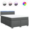 vidaXL Sommier &agrave; lattes de lit avec matelas Gris fonc&eacute; 140x190cm Tissu