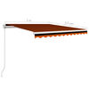 vidaXL Auvent manuel r&eacute;tractable 300x250 cm Orange et marron