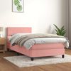 vidaXL Sommier &agrave; lattes de lit avec matelas Rose 90x190 cm Velours
