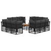 vidaXL Ensemble de canap&eacute;s d'ext&eacute;rieur 13 pc Noir et Gris fonc&eacute;