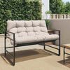 vidaXL Banc de jardin avec coussin taupe 113 cm acier