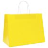 vidaXL Sacs en papier 250 pcs avec poign&eacute;es jaune 32x17x25 cm