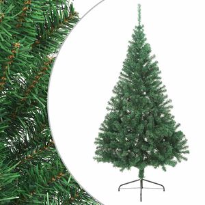 vidaXL Sapin de No&euml;l artificiel moiti&eacute; avec support vert 180 cm PVC