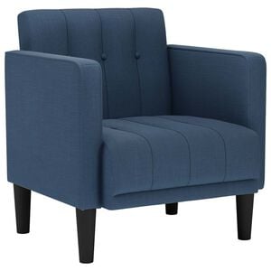 vidaXL Fauteuil canap&eacute; avec accoudoirs tissu bleu 53 cm