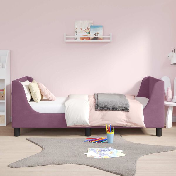 vidaXL Cadre de lit pour enfants avec t&ecirc;te de lit Violet 80 x 160 cm