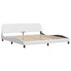 vidaXL Lit avec matelas Dover blanc 200x200 cm similicuir