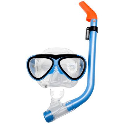 Masque de plongée junior Waimea avec tube respiratoire bleu/noir