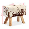 vidaXL Tabouret Cuir v&eacute;ritable de ch&egrave;vre 60x30x50 cm