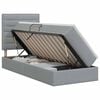 vidaXL Lit avec rangement et matelas Gris clair 100 x 200 cm tissu