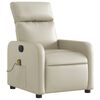 vidaXL Fauteuil de massage inclinable &eacute;lectrique cr&egrave;me similicuir
