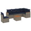 vidaXL Ensemble de canap&eacute; de jardin 7 pcs avec coussins gris r&eacute;sine tress&eacute;e