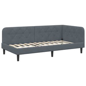vidaXL Cadre de lit d'angle Gris fonc&eacute; 90 x 190 cm Velours