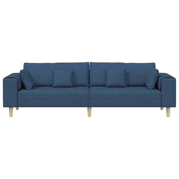 vidaXL Canap&eacute; avec coussin Bleu 250 x 77 x 76 cm tissu