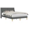 vidaXL Cadre de lit avec t&ecirc;te de lit Gris fonc&eacute; 137 x 190 cm Tissu