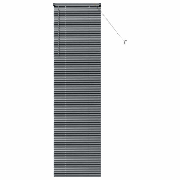 vidaXL Store de Fen&ecirc;tre avec des rideaux Gris fonc&eacute; Aluminium