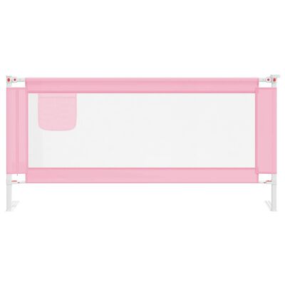 vidaXL Barrière de sécurité de lit d'enfant Rose 190x25 cm Tissu