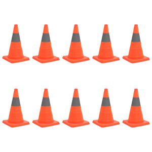 vidaXL C&ocirc;nes de signalisation escamotables 10 pcs 42 cm