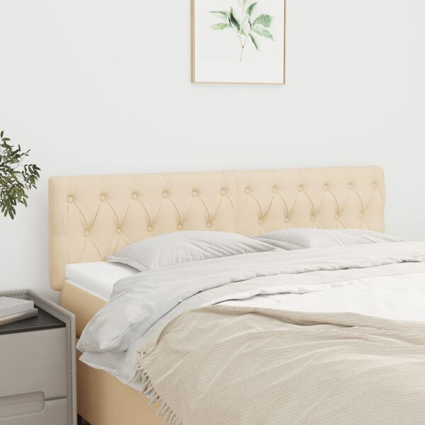 vidaXL T&ecirc;tes de lit Cr&egrave;me 144x7x78/88 cm Tissu