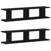 vidaXL &Eacute;tag&egrave;res murales 2 pcs ch&ecirc;ne noir 90x18x20 cm bois d'ing&eacute;nierie