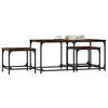 vidaXL Tables basses gigognes 3 pcs ch&ecirc;ne fum&eacute; bois d'ing&eacute;nierie