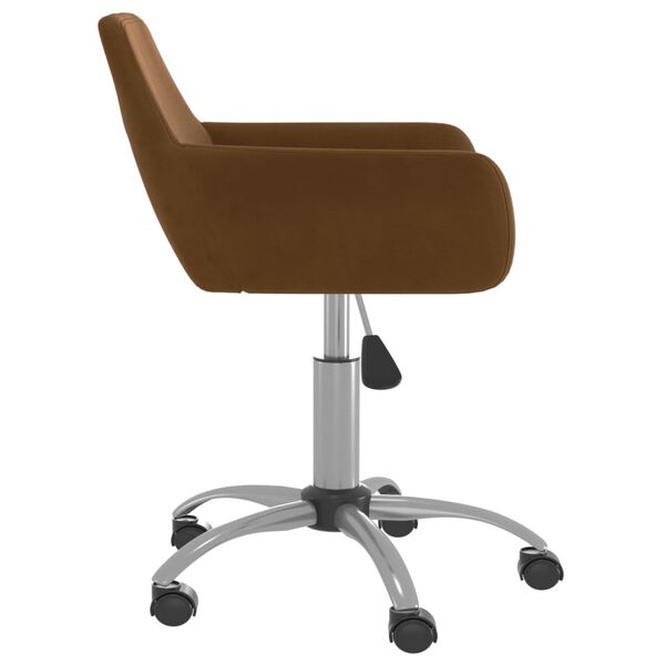 vidaXL Chaise pivotante de salle &agrave; manger Marron Velours