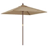 vidaXL Parasol de jardin avec mât en bois taupe 198x198x231 cm