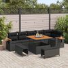 vidaXL Ensemble de canap&eacute; de jardin avec coussin 11 pcs Noir polyrotin