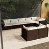 vidaXL Salon de jardin avec coussins 8 pcs marron r&eacute;sine tress&eacute;e