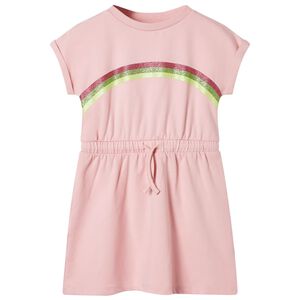 Robe pour enfants avec cordon de serrage rose clair 92