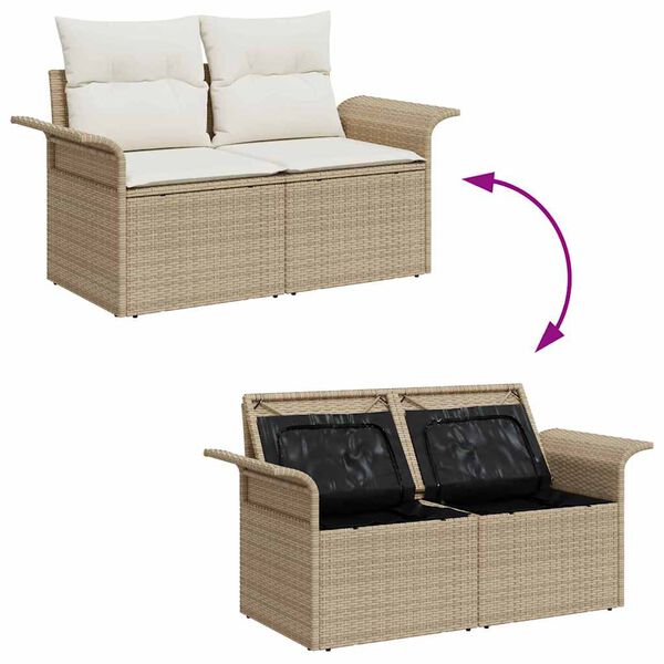 vidaXL Ensemble de canap&eacute; de jardin 6 pcs Beige Poly rotin