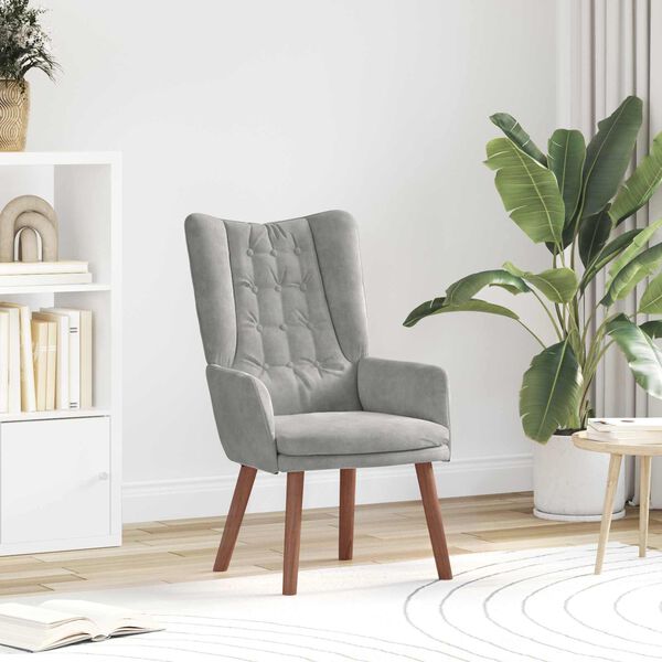vidaXL fauteuil Gris clair 63 x 67 x 94 cm Velours